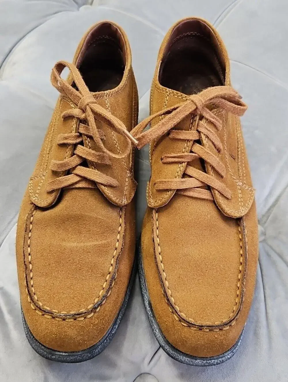 J.P. Tod’s Brown Suede Lace Up Moc Loafers Italy Handmade Mens Dress Shoes 39 9